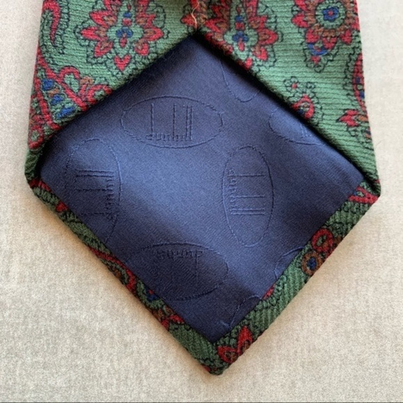Dunhill Classic Wool-Silk Blend Paisley Tie - Picture 7 of 8